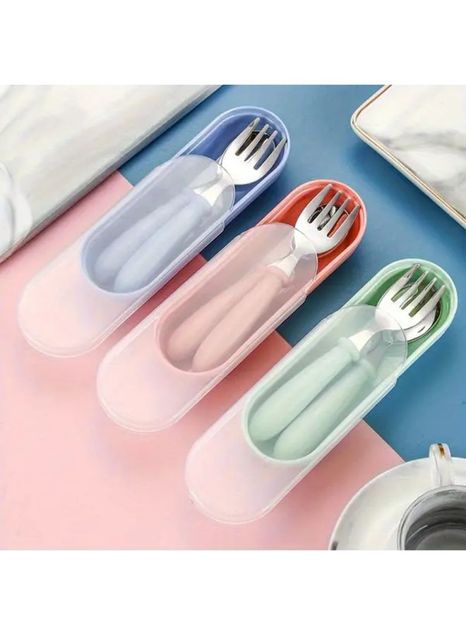 Customizable Green Stainless Steel Cutlery Set With Storage Box Durable Spoon Fork For Party Easter Gift - Image 2