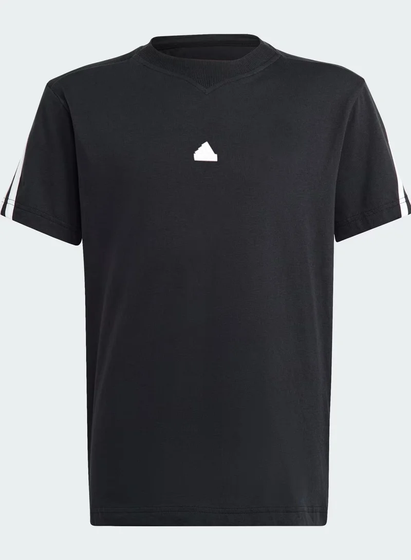 Adidas U Fi 3S T Black Training T-Shirts 7-8Y