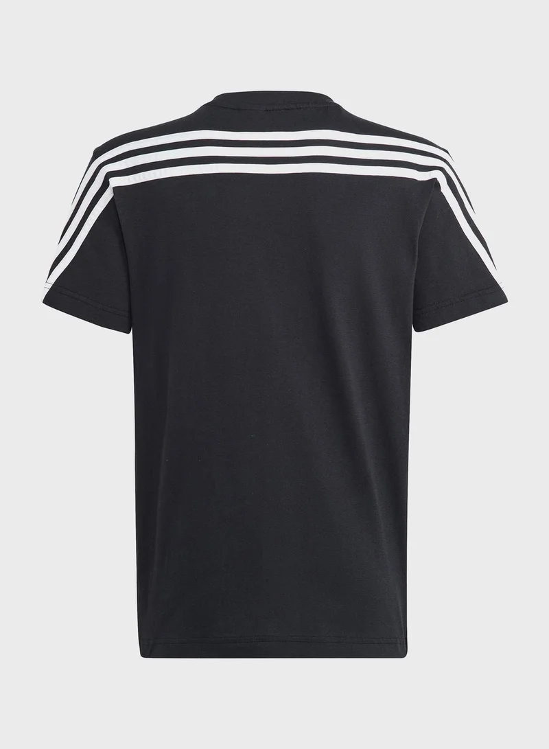 Adidas U Fi 3S T Black Training T-Shirts 7-8Y