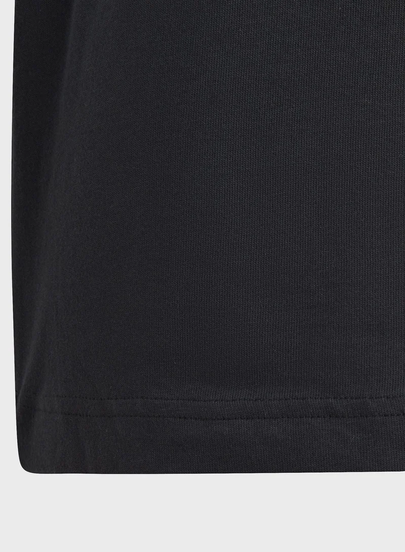 Adidas U Fi 3S T Black Training T-Shirts 7-8Y