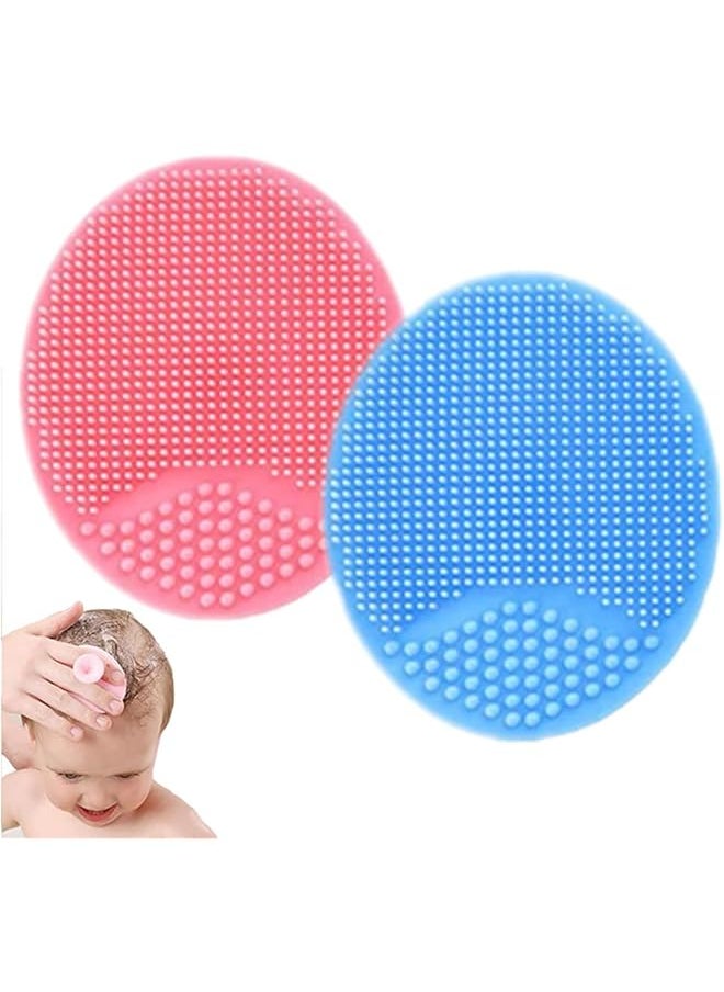 erorex - Baby Bath Brush 2 Pack Baby Silicone Bath Brush，Baby Cradle Cap Brush The Skinsoother Baby - Image 1