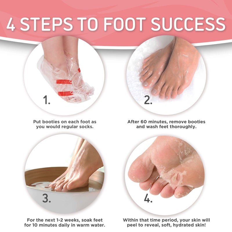 Dermora Soft Touch Exfoliating Foot Peel Mask â€“ Pack of 2 - For Dry, Cracked Heels, Calluses & Baby Soft Skin - Peppermint - Exfoliating Foot Peeling Mask - Image 5