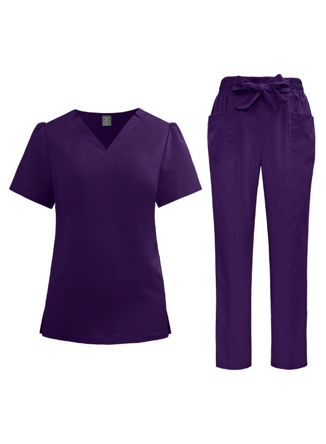 NIBEMINENT High-quality Surgical Uniforms Woman Nursing Set Top Pant Articles Medical Uniform Scrub Clinical Beauty Salon Spa Hospital Suit - Image 1