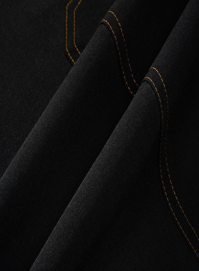 LOYGLIF Chef Aprons for Men Women with Large Pockets, Cotton Canvas Cross Back Adjustable Cooking Kitchen Work Waterproof Bib Apron Black - Image 3