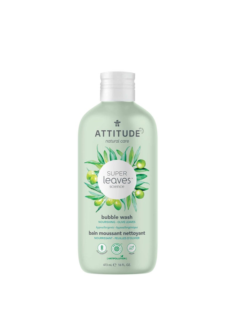 Attitude - ATTITUDE Bubble Bath, EWG Verified, Plant and Mineral-Based, Dermatologically Tested, Vegan Body Care Products, Olive Leaves, 16 Fl Oz - Image 1