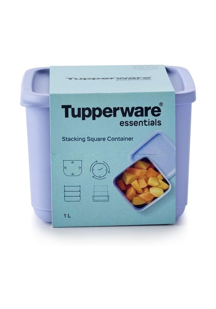 Tupperware Essentials Cubix Storage Box, 1 Liter Capacity, Purple - Image 5