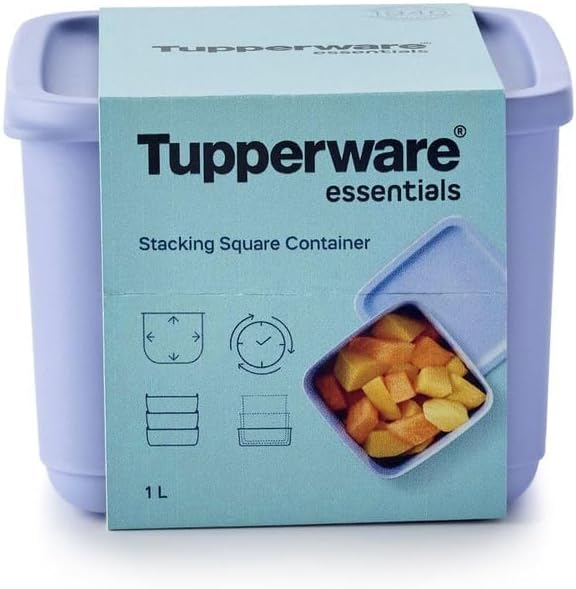 Tupperware Essentials Cubix Storage Box, 1 Liter Capacity, Purple - Image 5