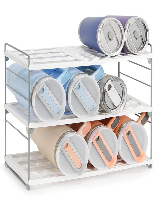 JUPELI Upgraded Large Expandable Water Bottle Organizer for 40 oz Stanley, Owala & Yeti Tumblers, Adjustable Storage Rack for Travel Mug Cabinet, Pantry, and Kitchen Organization, Fits 20/30 oz Bottles Too - Image 1
