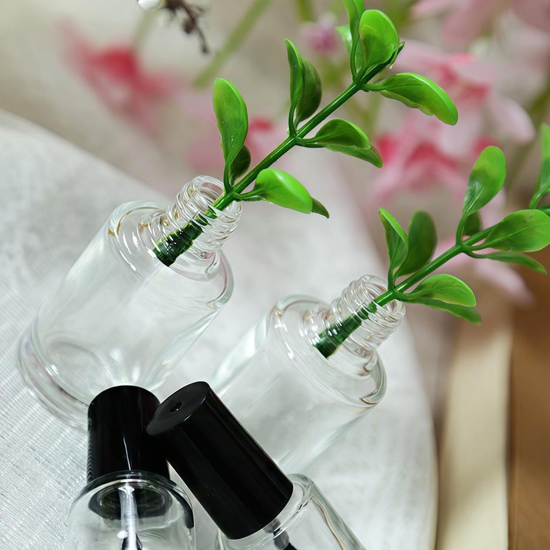 Elandy 10PCS 15ML/0.5OZ Empty Round Clear Nail Polish Glass Bottles with Brush Black Cap Small Nail Vials Travel Trial Packing Container Liquid Blush Storage Holder Dispenser for Nail Art - Image 5