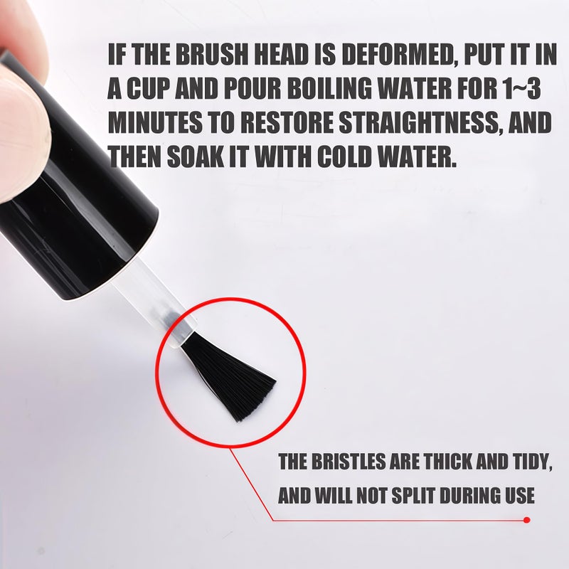 Elandy 10PCS 15ML/0.5OZ Empty Round Clear Nail Polish Glass Bottles with Brush Black Cap Small Nail Vials Travel Trial Packing Container Liquid Blush Storage Holder Dispenser for Nail Art - Image 4