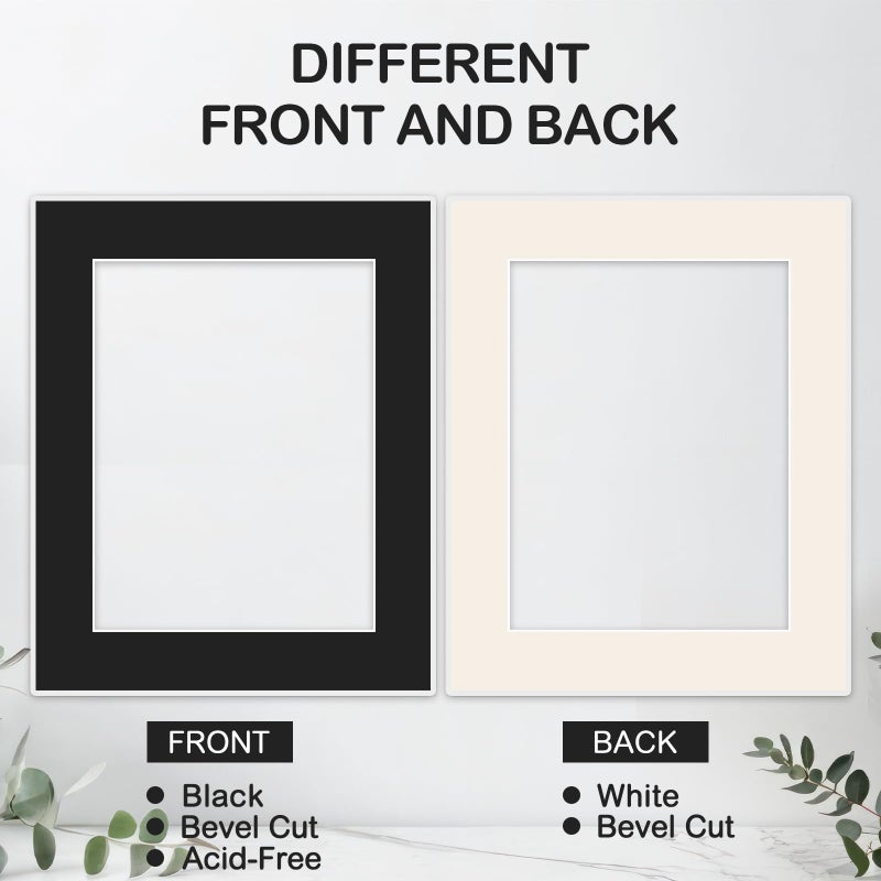 Prudiut 15 Pack 8x10 Black Picture Mats, Frame Mattes for 5x7 Pictures Photo Frame Mat Core Bevel Cut Mat Board Show Kit for Photos, Prints, Artworks - Image 5