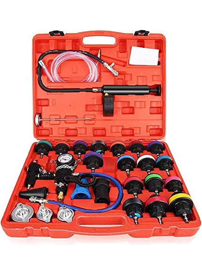 Generic 28 Pcs Radiator Pressure Tester - Vacuum Cooling System Kit Automotive Coolant Pressure Cap Tester Kit Coolant Vacuum Refill Kit Applicable For Bmw Audi Buick And Other Models  - Image 1