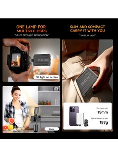 DIGI CORE D10 120 LED Video Light LED Camera Light 360° Portable Photography Lighting Type-C 3000mAh Rechargeable Battery CRI 95+ 2500k-9000K On Camera Light Fill Light Continuous Working Time 90+ Minutes  - Image 5