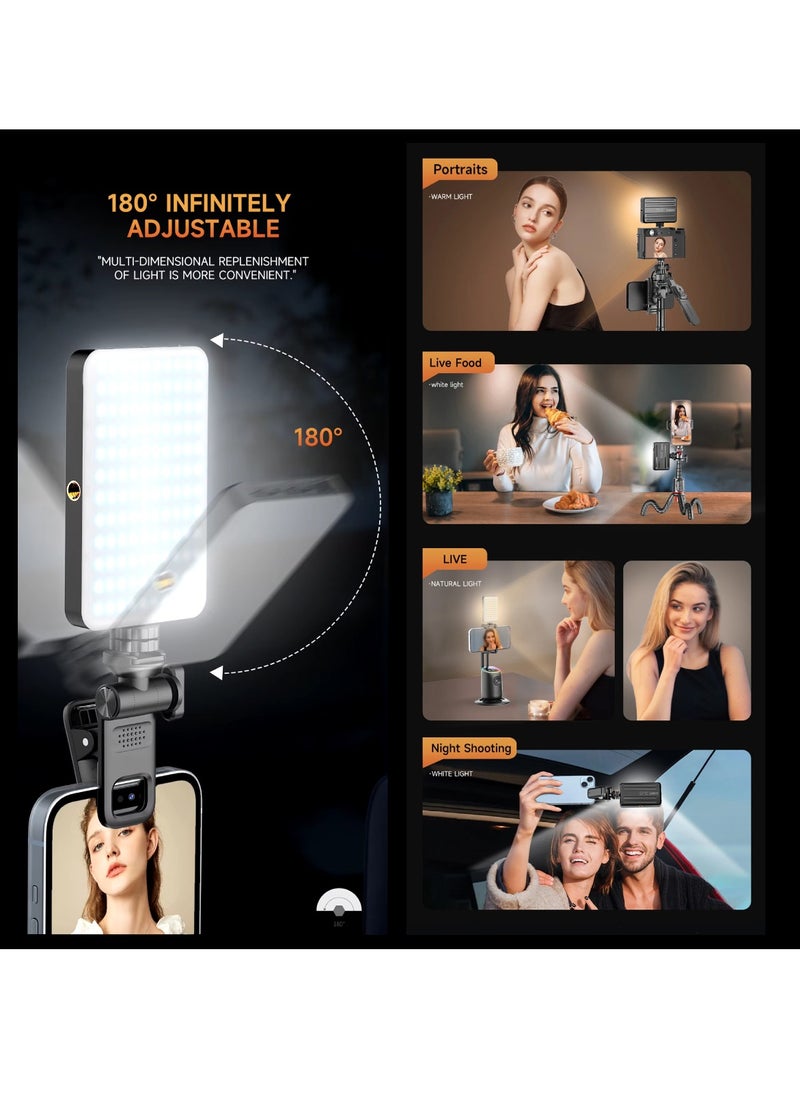 DIGI CORE - D10 120 LED Video Light LED Camera Light 360° Portable Photography Lighting Type-C 3000mAh Rechargeable Battery CRI 95+ 2500k-9000K On Camera Light Fill Light Continuous Working Time 90+ Minutes - Image 1