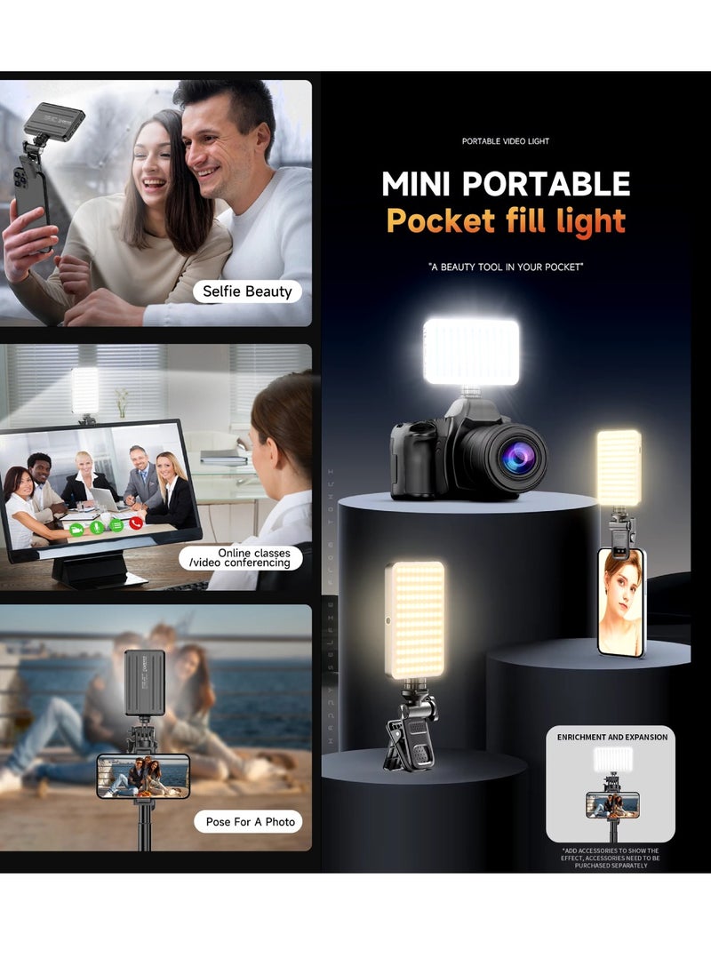 DIGI CORE - D10 120 LED Video Light LED Camera Light 360° Portable Photography Lighting Type-C 3000mAh Rechargeable Battery CRI 95+ 2500k-9000K On Camera Light Fill Light Continuous Working Time 90+ Minutes - Image 1
