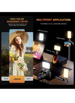 DIGI CORE D10 120 LED Video Light LED Camera Light 360° Portable Photography Lighting Type-C 3000mAh Rechargeable Battery CRI 95+ 2500k-9000K On Camera Light Fill Light Continuous Working Time 90+ Minutes  - Image 2