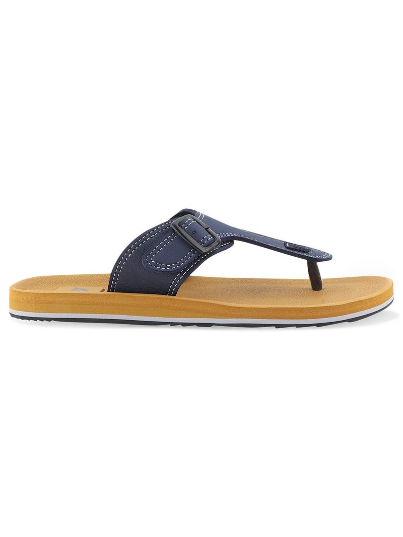 ADDA Men's Dark Beige & Navy Flip-Flops - 9 UK - Image 4