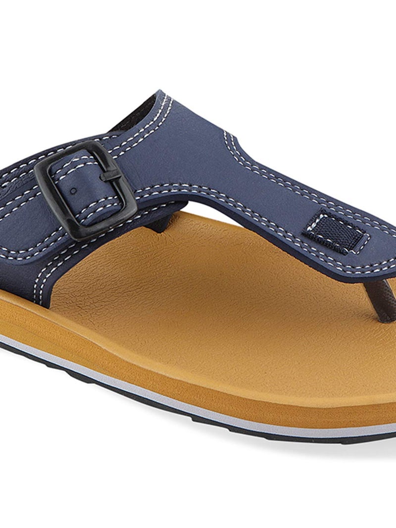 ADDA Men's Dark Beige & Navy Flip-Flops - 9 UK - Image 5