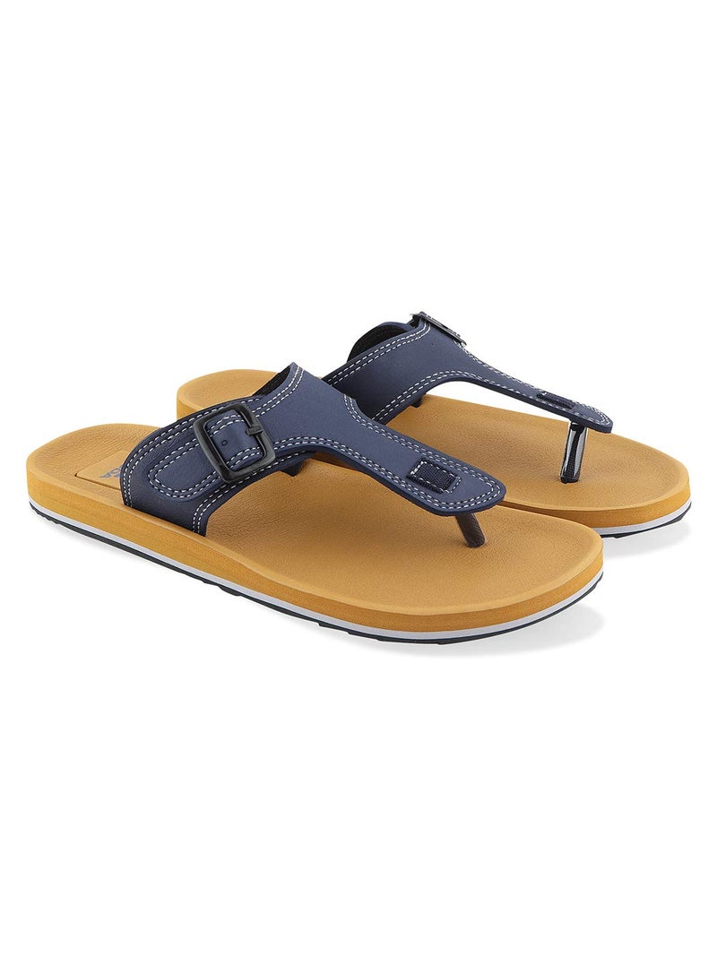 ADDA Men's Dark Beige & Navy Flip-Flops - 9 UK - Image 2