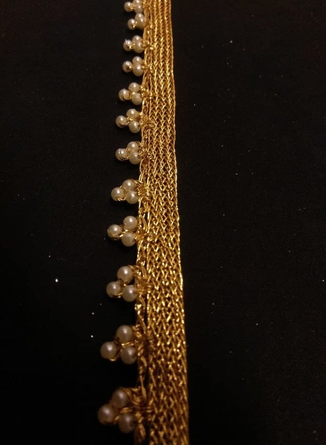 PREMDAS LACES Tassel Latkan Lace Border 9 Meter Polyester Fringe Jhallar for Saree Blouse Dupatta Lehenga Dress Craft Decoration (Gold) - Image 4