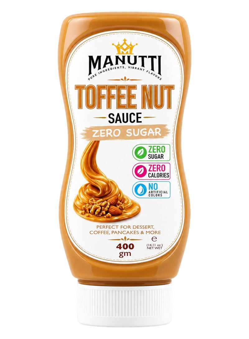 Manutti Toffee Nut Sauce ZERO SUGAR 400GM - Image 1