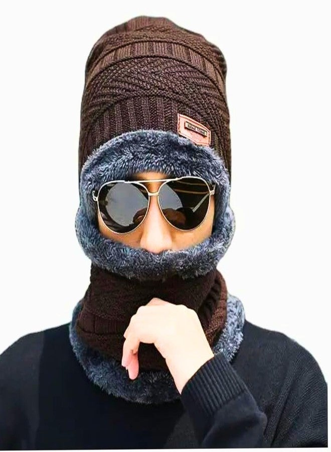 KhuHap Wool Beanie Cap & Muffler for Mens & Women - Winter Cap for Men - Men’s Woolen Cap with Neck Muffler - Winter Muffler for Women - Soft Woolen Muffler & Cap for Men & Women, Unisex, Multicolor - Image 1