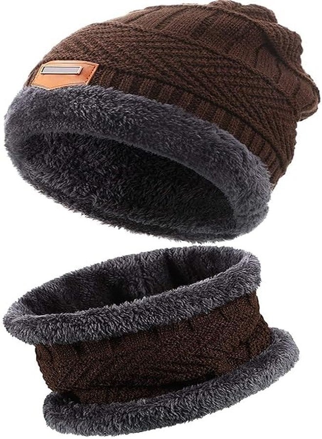 KhuHap Wool Beanie Cap & Muffler for Mens & Women - Winter Cap for Men - Men’s Woolen Cap with Neck Muffler - Winter Muffler for Women - Soft Woolen Muffler & Cap for Men & Women, Unisex, Multicolor - Image 2