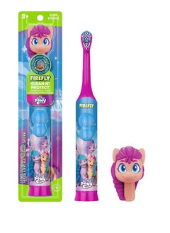 Firefly FIREFLY Clean N' Protect My Little Pony Power Toothbrush with 3D Character Cover, Soft Bristles, Battery Included, Ages 3+  - Image 1