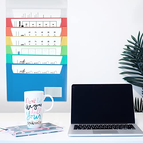 Doc It Cascading Wall Organizer for Teachers, 7 Pockets Hold Letter Size Paper, Single - Image 4
