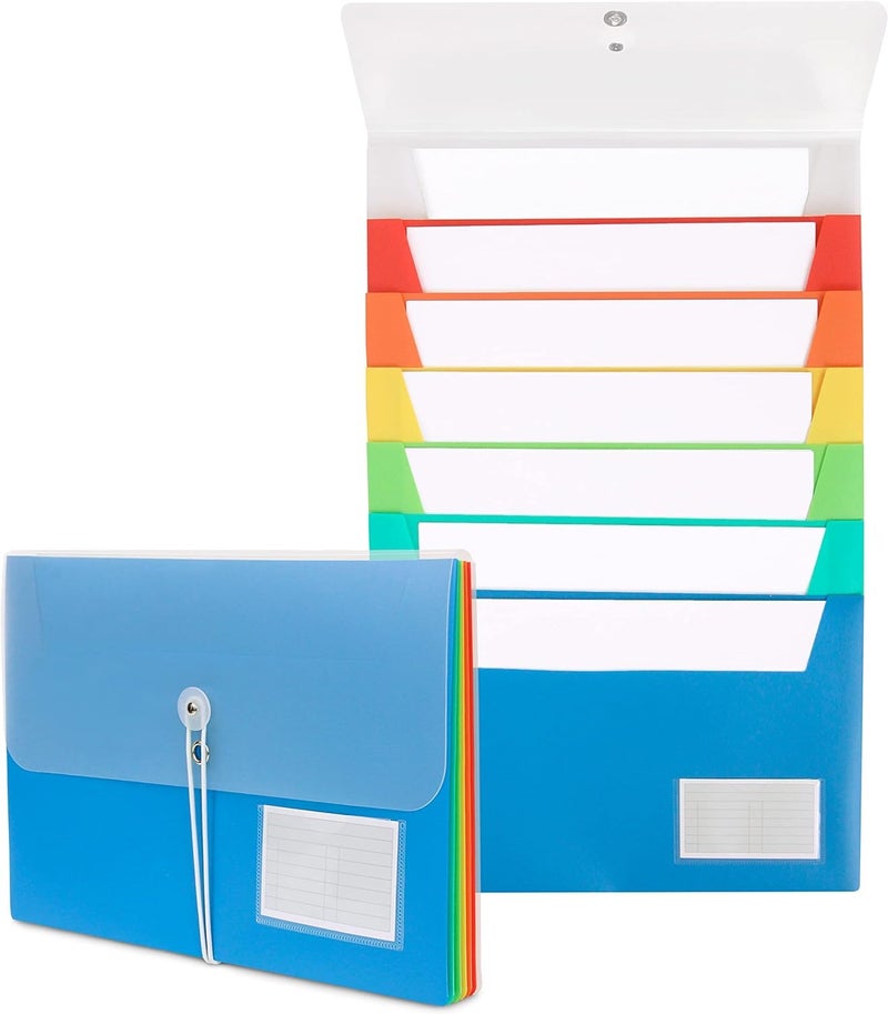 Doc It Cascading Wall Organizer for Teachers, 7 Pockets Hold Letter Size Paper, Single - Image 1