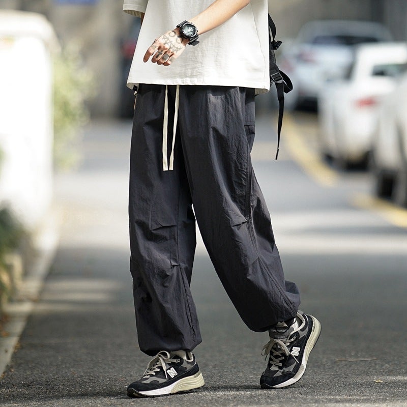 Ice Silk Quick-Drying Paratrooper Pants Men'S Summer Thin Loose Ankle-Length Pants For Duffy Shuai-Chao Brand Workwear Casual Pants - Image 5
