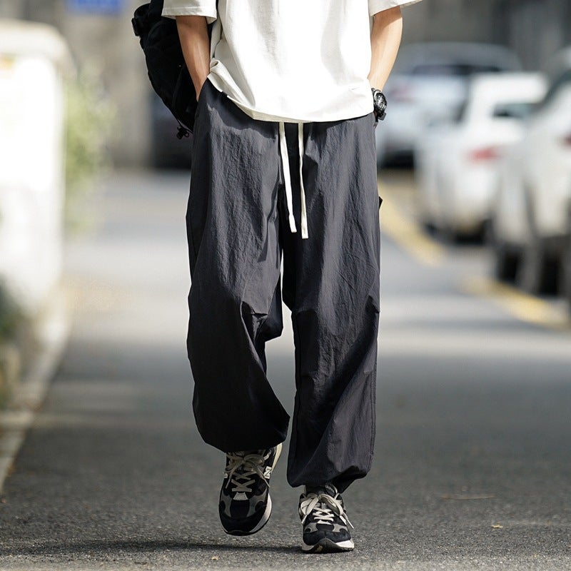 Ice Silk Quick-Drying Paratrooper Pants Men'S Summer Thin Loose Ankle-Length Pants For Duffy Shuai-Chao Brand Workwear Casual Pants - Image 2