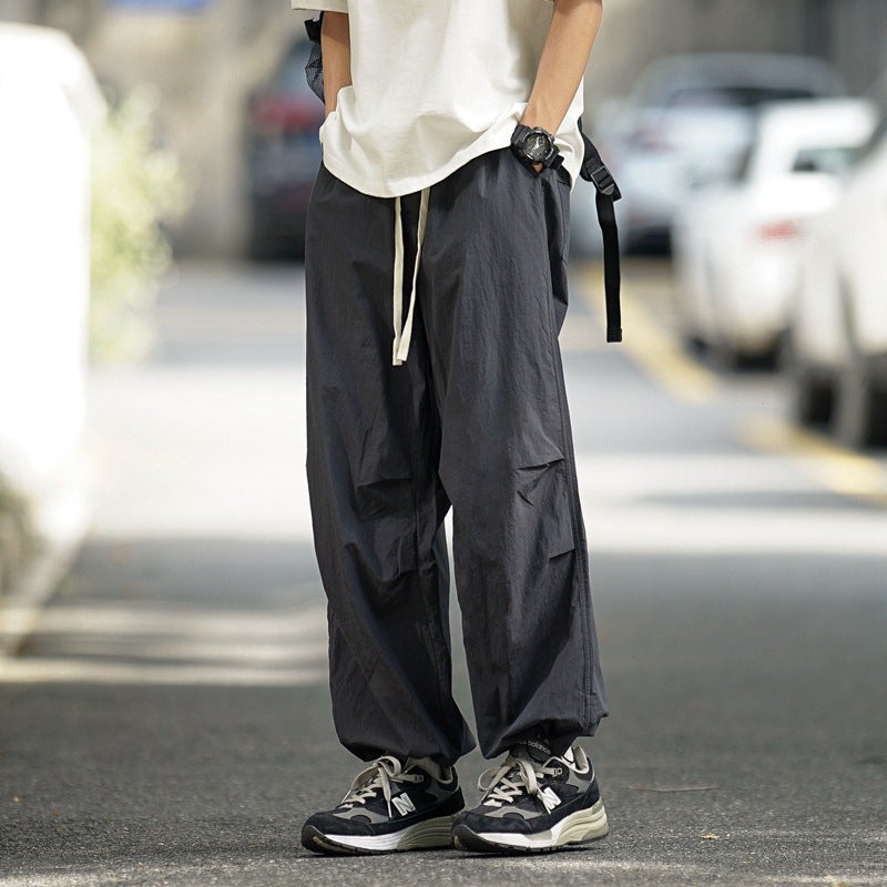 Ice Silk Quick-Drying Paratrooper Pants Men'S Summer Thin Loose Ankle-Length Pants For Duffy Shuai-Chao Brand Workwear Casual Pants - Image 1