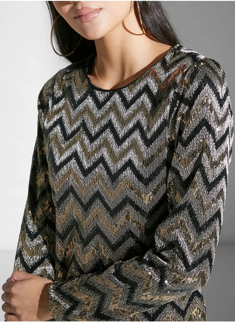 Chi-Chi London Sequin Detail Dress