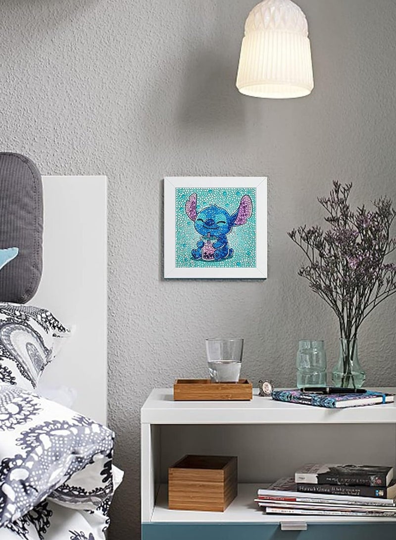5D Diamond Painting Kit for Kids with Wooden Frame Easy Small Anime Diamond Painting Full Drill Diamond Art Gem Painting for Beginners 7X7 inch Drink  - Image 2