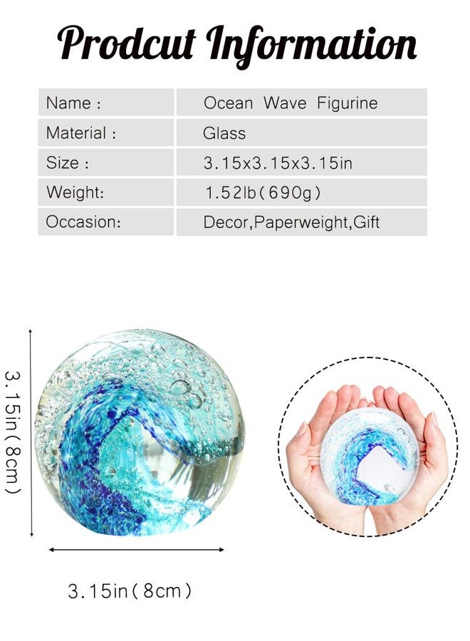 Bdor Glass Ornament Sea Wave - Image 3