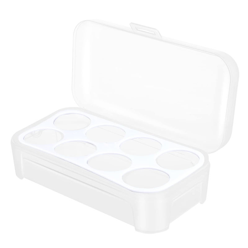 OUNONA 1Pcs 8 Grid Egg Holder Egg Holder Camping Carrier Plastic Container Shockproof Storage Box Crisper Carrier Case for Refrigerator Camping Picnic Travel Kitchen Outdoor Clear