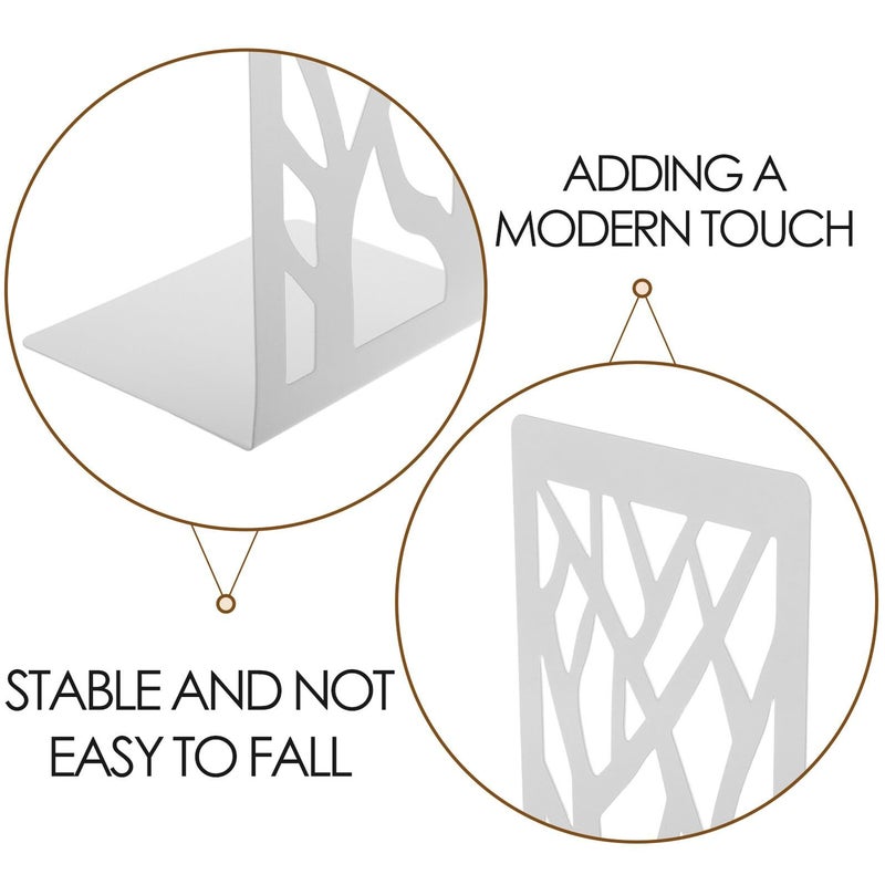 Kichouse Heavy Duty Metal Bookends with Non Slip Base for Home Office - Image 3