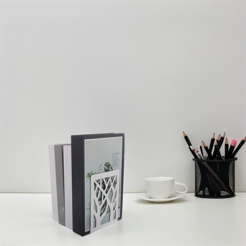 Kichouse Heavy Duty Metal Bookends with Non Slip Base for Home Office - Image 5