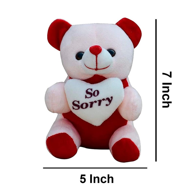 Saugat Traders Saugat Traders Sorry Gift for Girlfriend, Boyfriend - Apology Card, Soft Teddy Bear with Artificial Red Rose Flower and Paper Carry Bag - Apologize Gift Combo - Image 4