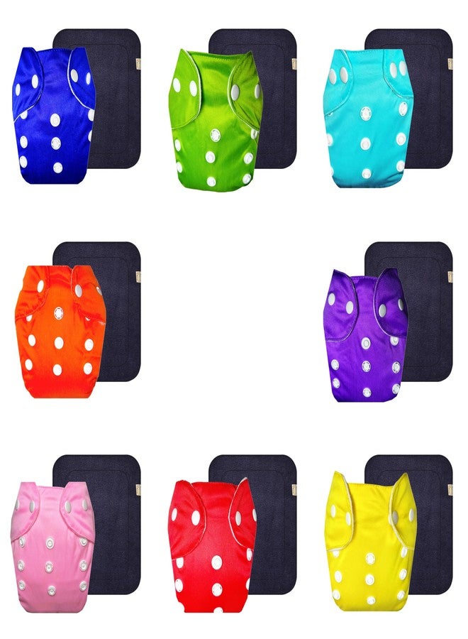 Dumbledo Lite Cloth Diaper with Black Insert (Pack of 8) | Soft & Gentle | Reusable & Washable | Adjustable Snaps | Perfect for Indian Summers | 3 Months - 2 Years | Unisex Baby - Image 1