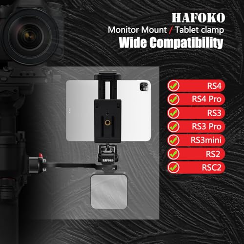 HAFOKO RS4 Phone Holder & Tablet Mount, Aluminum Alloy Monitor Mount, Compatible with DJI RS4/RS4 PRO/RS3/RS3 PRO/RS3 Mini/RS2/RSC2 Gimbal Stabilizer - Image 2