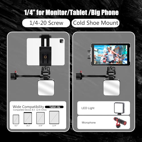 HAFOKO RS4 Phone Holder & Tablet Mount, Aluminum Alloy Monitor Mount, Compatible with DJI RS4/RS4 PRO/RS3/RS3 PRO/RS3 Mini/RS2/RSC2 Gimbal Stabilizer - Image 3