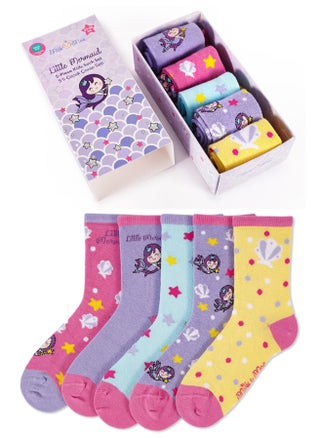 طقم جوارب للأطفال من **Milk&Moo** يتكون من 5 قطع، تصميم **حورية البحر الصغيرة** - pzsku/ZCAA094484D0B8F330EDCZ/45/1747748103/18c61e1e-4f10-4976-af32-692f15bdc969
