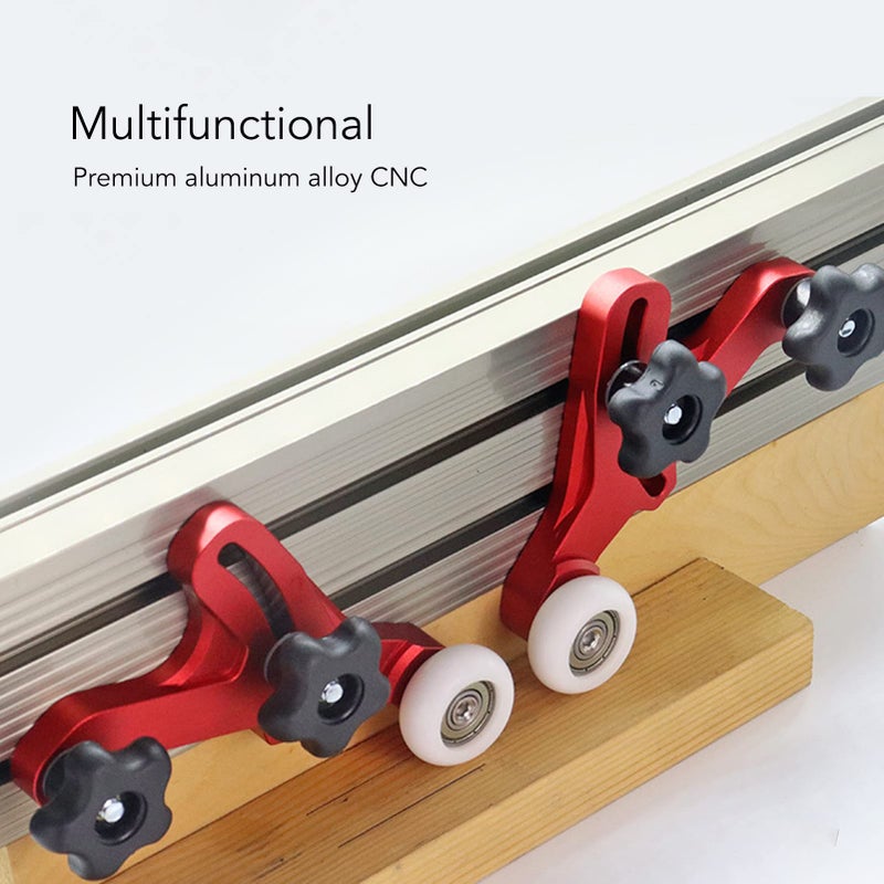 Aluminum Alloy Table Saw Stock Guide Adjustable Bearing Roller Press Feeder for Woodworking - Image 4
