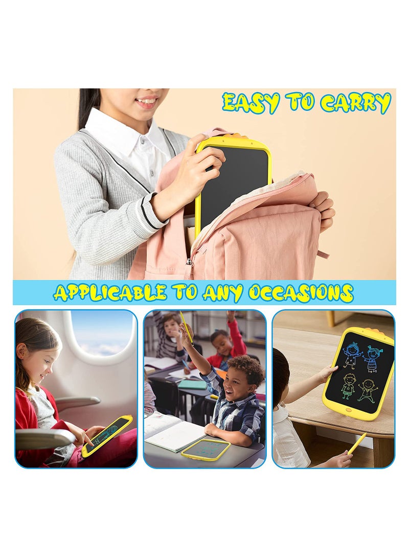 SYOSI - LCD Drawing Pad, 10inch LCD Writing Tablet Colorful Screen Tablet Toddler Drawing Toy Electronic Sketch Pad Reusable Writing Tablet for 3 4 5 6 7 Year Old Boys Girls Preschool Birthday Age 3-7(Yellow) - Image 1