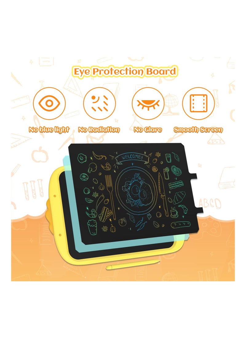 SYOSI - LCD Drawing Pad, 10inch LCD Writing Tablet Colorful Screen Tablet Toddler Drawing Toy Electronic Sketch Pad Reusable Writing Tablet for 3 4 5 6 7 Year Old Boys Girls Preschool Birthday Age 3-7(Yellow) - Image 1