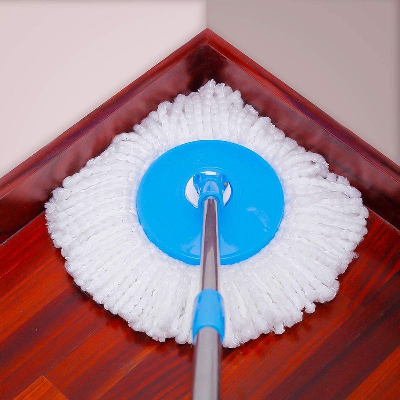 Skyzone Spin Mop Floor Cleaning Spin Mop Stick with Extendable Handle/Rod and Microfiber Refill, 360° Bucket Spin Mop Stick with an Additional Refill White - Image 5