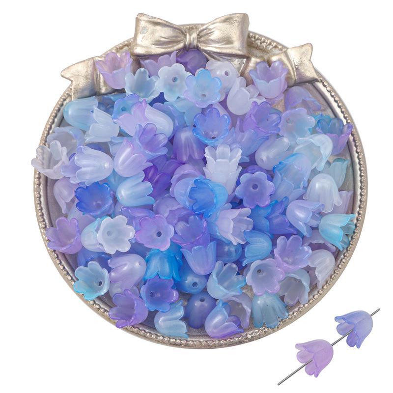 100 simple gradient two-color acrylic lilies antique hair earrings DIY handmade accessories bracelet material starry sky blue purple gradient 