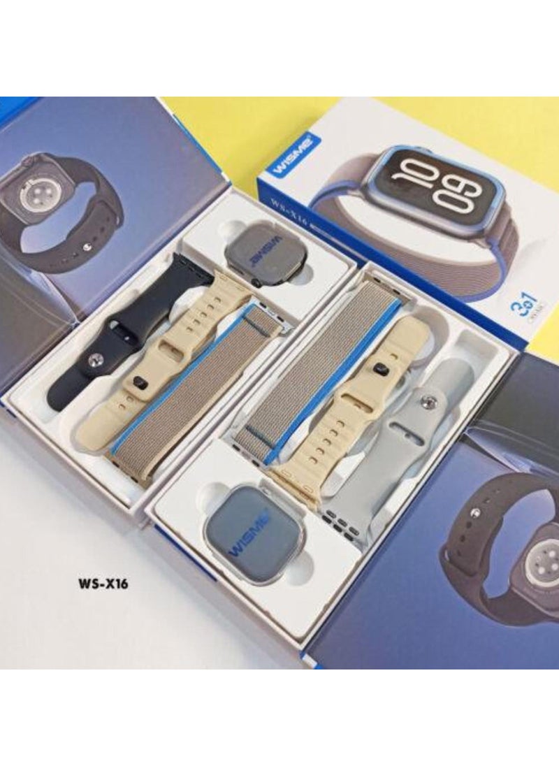 WISME - Wisme WS-X16 Smartwatch - 3+1 Strap Set, Fitness Tracking & Health Monitoring, Smartwatch for men - Image 1